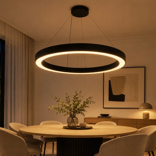 kelvo® RA KLV-101-0369 Κρεμαστό Φωτιστικό Οροφής LED 100W 10000lm 120° AC 220-240V IP20 Ρυθμιζόμενο Λευκό CCT με Χειριστήριο από 2700K έως 6000K Dimmable - Lumileds SMD Chip - Μαύρο Ματ - Μ120 x Π120 x Υ8cm - 3 Χρόνια Εγγύηση