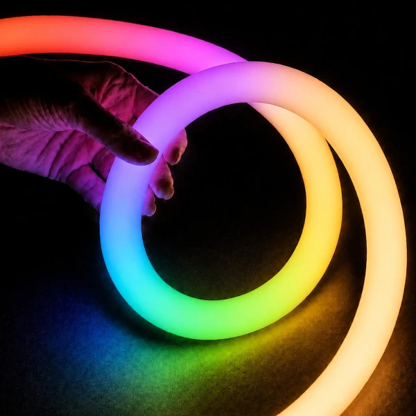 kelvo® AURAFLEX KLV-101-0512 Ψηφιακή Pixel Addressable Ταινία Neon Flex LED 14W/m 840lm/m 360° DC 24V Αδιάβροχο IP65 120 x SMD5054 Chip/m 20 x Pixel/m Πολύχρωμο RGB+WW Dimmable SPI/TTL Protocol IC TM1814 - Sanan SMD Chip - Μ1000 x Π3.3. x Υ3.3cm - Ρολό 10