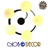 GLOBOSTAR® SELINA 01090 Μοντέρνο Φωτιστικό Οροφής με Ντουί 5 x E27 AC 220-240V IP20 - Μαύρο & Λευκό - Μ63 x Π63 x Υ47cm