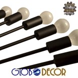 GloboStar® STAIRS 01024 Μοντέρνο Φωτιστικό Οροφής Πλέγμα Πολύφωτο 26 x E27 IP20 Μαύρο Μέταλλο - Μ80 x Π80 x Υ95cm