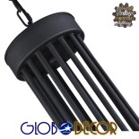 GloboStar® STAIRS 01024 Μοντέρνο Φωτιστικό Οροφής Πλέγμα Πολύφωτο 26 x E27 IP20 Μαύρο Μέταλλο - Μ80 x Π80 x Υ95cm