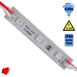 20 Τεμάχια x LED Module 3 SMD 5050 0.8W 12V 50lm IP65 Αδιάβροχο Κόκκινο GloboStar 65002