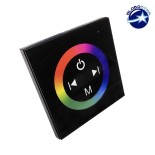 LED RGB Controller Μαύρο Τοίχου Αφής 12v (144w) - 24v (288w) DC GloboStar 77409