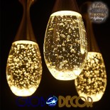 GLOBOSTAR® JADORE 01232 Μοντέρνο Κρεμαστό Φωτιστικό Οροφής LED 5W 400lm 120° AC 220-240V IP20 Θερμό Λευκό 2700K - Lumileds SMD Chip - Χρυσό & Διάφανο - Μ8 x Π8 x Υ26cm - 2 Χρόνια Εγγύηση