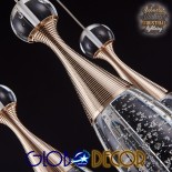GLOBOSTAR® JADORE 01232 Μοντέρνο Κρεμαστό Φωτιστικό Οροφής LED 5W 400lm 120° AC 220-240V IP20 Θερμό Λευκό 2700K - Lumileds SMD Chip - Χρυσό & Διάφανο - Μ8 x Π8 x Υ26cm - 2 Χρόνια Εγγύηση