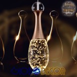 GLOBOSTAR® JADORE 01232 Μοντέρνο Κρεμαστό Φωτιστικό Οροφής LED 5W 400lm 120° AC 220-240V IP20 Θερμό Λευκό 2700K - Lumileds SMD Chip - Χρυσό & Διάφανο - Μ8 x Π8 x Υ26cm - 2 Χρόνια Εγγύηση