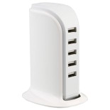 Επιτραπέζιος Φορτιστής USB 5 Θέσεων 6A 30 Watt 5V DC Λευκός GloboStar 69999
