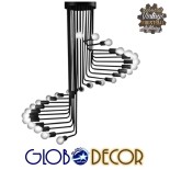 GloboStar® STAIRS 01024 Μοντέρνο Φωτιστικό Οροφής Πλέγμα Πολύφωτο 26 x E27 IP20 Μαύρο Μέταλλο - Μ80 x Π80 x Υ95cm