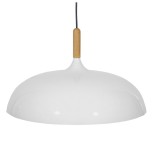 GLOBOSTAR® VALLETE 01256 Μοντέρνο Κρεμαστό Φωτιστικό Οροφής με Ντουί 1 x E27 AC 220-240V IP20 - Λευκό & Μπεζ - Μ45 x Π45 x Υ27cm