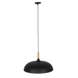 GloboStar® VALLETE BLACK 01258 Μοντέρνο Κρεμαστό Φωτιστικό Οροφής Μονόφωτο 1 x E27 Μαύρο Μεταλλικό Καμπάνα Φ45 x Y27cm