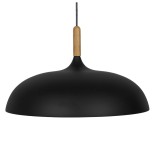GloboStar® VALLETE BLACK 01258 Μοντέρνο Κρεμαστό Φωτιστικό Οροφής Μονόφωτο 1 x E27 Μαύρο Μεταλλικό Καμπάνα Φ45 x Y27cm