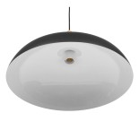 GloboStar® VALLETE BLACK 01258 Μοντέρνο Κρεμαστό Φωτιστικό Οροφής Μονόφωτο 1 x E27 Μαύρο Μεταλλικό Καμπάνα Φ45 x Y27cm