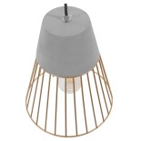 GLOBOSTAR® DURANT 01323 Μοντέρνο Κρεμαστό Φωτιστικό Οροφής με Ντουί 1 x E27 AC 220-240V IP20 - Γκρι & Χρυσό - Μ25 x Π25 x Υ31cm