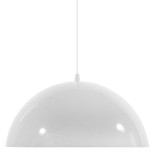 GloboStar® LUNE 01339 Μοντέρνο Κρεμαστό Φωτιστικό Καμπάνα Μονόφωτο 1 x E27 IP20 Λευκό & Χρυσό Μέταλλο - Μ40 x Π40 x Υ20cm
