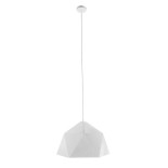 GloboStar® HEXAGON 01378 Μοντέρνο Κρεμαστό Φωτιστικό Καμπάνα Μονόφωτο 1 x E27 IP20 Λευκό & Χρυσό Μέταλλο - Μ46 x Π46 x Y25cm