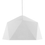GloboStar® HEXAGON 01378 Μοντέρνο Κρεμαστό Φωτιστικό Καμπάνα Μονόφωτο 1 x E27 IP20 Λευκό & Χρυσό Μέταλλο - Μ46 x Π46 x Y25cm