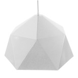 GloboStar® HEXAGON 01378 Μοντέρνο Κρεμαστό Φωτιστικό Καμπάνα Μονόφωτο 1 x E27 IP20 Λευκό & Χρυσό Μέταλλο - Μ46 x Π46 x Y25cm
