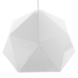 GloboStar® HEXAGON 01378 Μοντέρνο Κρεμαστό Φωτιστικό Καμπάνα Μονόφωτο 1 x E27 IP20 Λευκό & Χρυσό Μέταλλο - Μ46 x Π46 x Y25cm