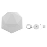 GloboStar® HEXAGON 01378 Μοντέρνο Κρεμαστό Φωτιστικό Καμπάνα Μονόφωτο 1 x E27 IP20 Λευκό & Χρυσό Μέταλλο - Μ46 x Π46 x Y25cm