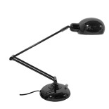 GloboStar® OFFICE BLACK 01392 Μοντέρνο Επιτραπέζιο Φωτιστικό Πορτατίφ Μονόφωτο Μεταλλικό Μαύρο Νίκελ Φ12 x Υ80cm