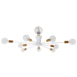 GloboStar® OLINDA 01383 Μοντέρνο Industrial Φωτιστικό Οροφής Πολύφωτο Λευκό Μεταλλικό Φ95 x Y17cm