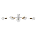 GloboStar® OLINDA 01383 Μοντέρνο Industrial Φωτιστικό Οροφής Πολύφωτο Λευκό Μεταλλικό Φ95 x Y17cm