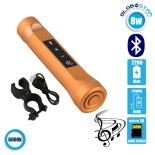 LED Φακός Επαναφορτιζόμενος 8W 800lm Χρυσός POWERBANK με Βάση Στήριξης Ποδηλάτου και Υποδοχές SD Card - USB με Ηχείο 3W Bluetooth GloboStar 06209