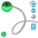 Φωτοσωλήνας LED Διάφανος 1m 4.8W/m 230V 36 LED/m Δίοδος 12mm 250lm/m Αδιάβροχος IP68 Πράσινο Dimmable GloboStar 22516