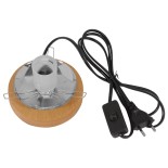 GloboStar® OCEANA 01417 Μοντέρνο Επιτραπέζιο Φωτιστικό Πορτατίφ Μονόφωτο 1 x E27 IP20 Λευκό Ρατάν με Μπεζ Ξύλο - M20 x Π20 x Υ22cm