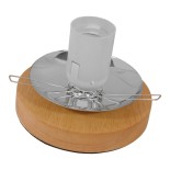 GloboStar® OCEANA 01417 Μοντέρνο Επιτραπέζιο Φωτιστικό Πορτατίφ Μονόφωτο 1 x E27 IP20 Λευκό Ρατάν με Μπεζ Ξύλο - M20 x Π20 x Υ22cm