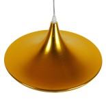 GloboStar® SHANGHAI 01545 Μοντέρνο Κρεμαστό Φωτιστικό Καμπάνα Μονόφωτο 1 x E27 IP20 Χρυσό Μέταλλο - Μ37 x Π37 x Υ20cm