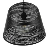 GloboStar® ACCADEMIA 01556 Μοντέρνο Industrial Κρεμαστό Φωτιστικό Οροφής Μονόφωτο 1 x E27 Μεταλλικό Μαύρο Καμπάνα Φ35 x Υ25cm