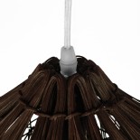 GloboStar® CHEOPE 01600 Boho Κρεμαστό Φωτιστικό Πλέγμα Μονόφωτο 1 x E27 IP20 Καφέ Ξύλο με Καφέ Rattan - Μ50 x Π50 x Y30cm