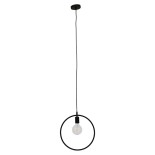 GloboStar® OMICRON 01578 Μοντέρνο Κρεμαστό Φωτιστικό Γεωμετρικό Σχήμα Μονόφωτο 1 x E27 IP20 Μαύρο Μέταλλο - Μ33 x Π4 x Υ33cm