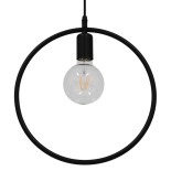 GloboStar® OMICRON 01578 Μοντέρνο Κρεμαστό Φωτιστικό Γεωμετρικό Σχήμα Μονόφωτο 1 x E27 IP20 Μαύρο Μέταλλο - Μ33 x Π4 x Υ33cm