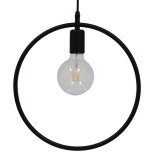 GloboStar® OMICRON 01578 Μοντέρνο Κρεμαστό Φωτιστικό Γεωμετρικό Σχήμα Μονόφωτο 1 x E27 IP20 Μαύρο Μέταλλο - Μ33 x Π4 x Υ33cm