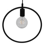 GloboStar® OMICRON 01578 Μοντέρνο Κρεμαστό Φωτιστικό Γεωμετρικό Σχήμα Μονόφωτο 1 x E27 IP20 Μαύρο Μέταλλο - Μ33 x Π4 x Υ33cm