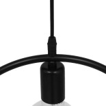 GloboStar® OMICRON 01578 Μοντέρνο Κρεμαστό Φωτιστικό Γεωμετρικό Σχήμα Μονόφωτο 1 x E27 IP20 Μαύρο Μέταλλο - Μ33 x Π4 x Υ33cm