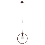GloboStar® OMICRON 01579 Μοντέρνο Κρεμαστό Φωτιστικό Γεωμετρικό Σχήμα Μονόφωτο 1 x E27 IP20 Χάλκινο Μέταλλο - Μ33 x Π4 x Υ33cm