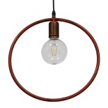 GloboStar® OMICRON 01579 Μοντέρνο Κρεμαστό Φωτιστικό Γεωμετρικό Σχήμα Μονόφωτο 1 x E27 IP20 Χάλκινο Μέταλλο - Μ33 x Π4 x Υ33cm