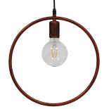 GloboStar® OMICRON 01579 Μοντέρνο Κρεμαστό Φωτιστικό Γεωμετρικό Σχήμα Μονόφωτο 1 x E27 IP20 Χάλκινο Μέταλλο - Μ33 x Π4 x Υ33cm