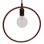 GloboStar® OMICRON 01579 Μοντέρνο Κρεμαστό Φωτιστικό Γεωμετρικό Σχήμα Μονόφωτο 1 x E27 IP20 Χάλκινο Μέταλλο - Μ33 x Π4 x Υ33cm