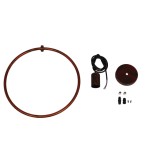 GloboStar® OMICRON 01579 Μοντέρνο Κρεμαστό Φωτιστικό Γεωμετρικό Σχήμα Μονόφωτο 1 x E27 IP20 Χάλκινο Μέταλλο - Μ33 x Π4 x Υ33cm
