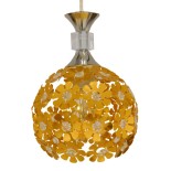 GLOBOSTAR® BOUQUET 01671 Μοντέρνο Κρεμαστό Φωτιστικό Οροφής με Ντουί 3 x E27 AC 220-240V IP20 - Χρυσό & Διάφανο - Μ64 x Π18 x Υ24cm