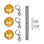 GLOBOSTAR® BOUQUET 01671 Μοντέρνο Κρεμαστό Φωτιστικό Οροφής με Ντουί 3 x E27 AC 220-240V IP20 - Χρυσό & Διάφανο - Μ64 x Π18 x Υ24cm
