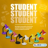 GloboStar® STUDENT 01531 Μοντέρνο Επιτραπέζιο Φωτιστικό Πορτατίφ Μονόφωτο 1 x E27 IP20 Λευκό Μέταλλο με Μαύρο Πλαστικό - Μ12 x Π12 x Υ32cm