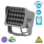 LED Προβολέας Αρχιτεκτονικού Φωτισμού 24W CREE 230v 2880lm Δέσμης 10° Μοιρών Αδιάβροχος IP67 Φούξια GloboStar 05027