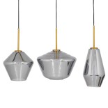 GLOBOSTAR® AMARIS 00975 Μοντέρνο Κρεμαστό Φωτιστικό Οροφής με Ντουί 3 x E27 AC 220-240V IP20 - Χρυσό & Ασημί - Μ75 x Π30 x Υ30cm
