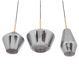 GLOBOSTAR® AMARIS 00975 Μοντέρνο Κρεμαστό Φωτιστικό Οροφής με Ντουί 3 x E27 AC 220-240V IP20 - Χρυσό & Ασημί - Μ75 x Π30 x Υ30cm