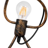 GloboStar® LITTLE MAN 00979 SET Μοντέρνο Κρεμαστό Φωτιστικό Οροφής Τρίφωτο 3 x E27 Καφέ Σκουριά Μεταλλικό Μ70 x Π10 x Υ105cm
